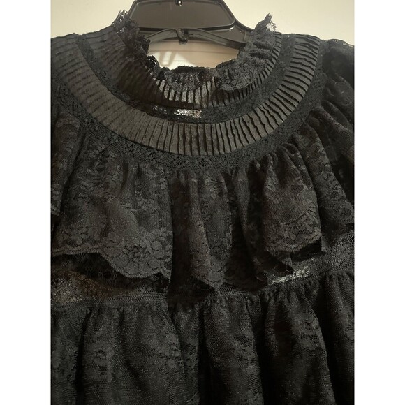 Doen Oralie Lace Tiered Dress size S NWT A-Line Black Witchy Whimsigoth - Picture 8 of 15